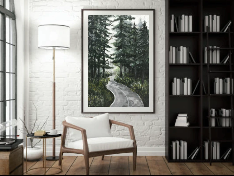 picture of my print in canvas in office